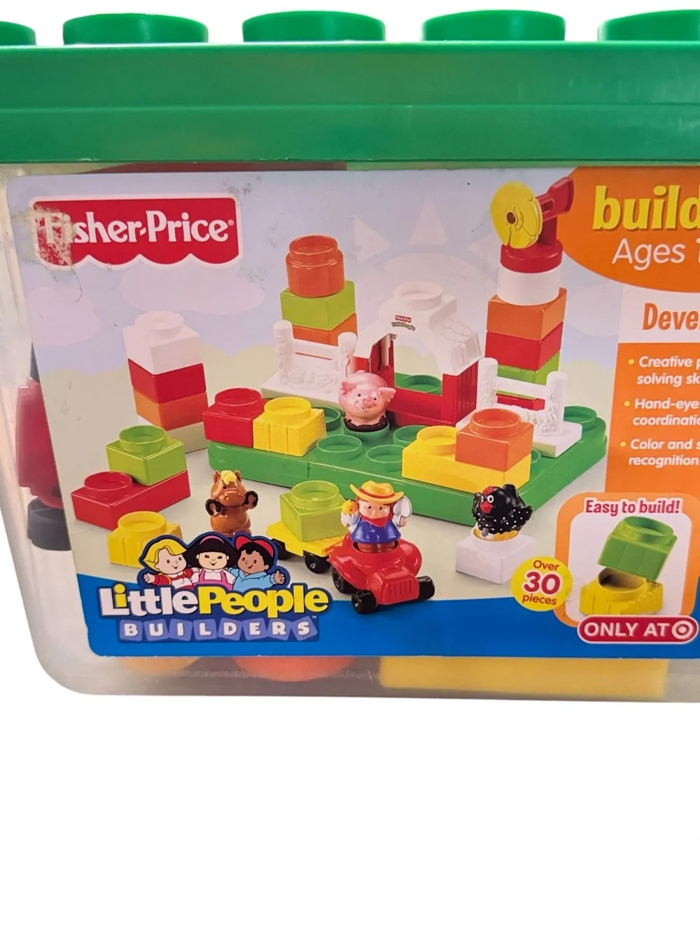 Fisher-Price Little People Builders Set — Green, Red, Yellow & Orange